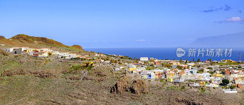 加那利群岛的La Gomera, san Sebastian de La Gomera从Cristo看到的